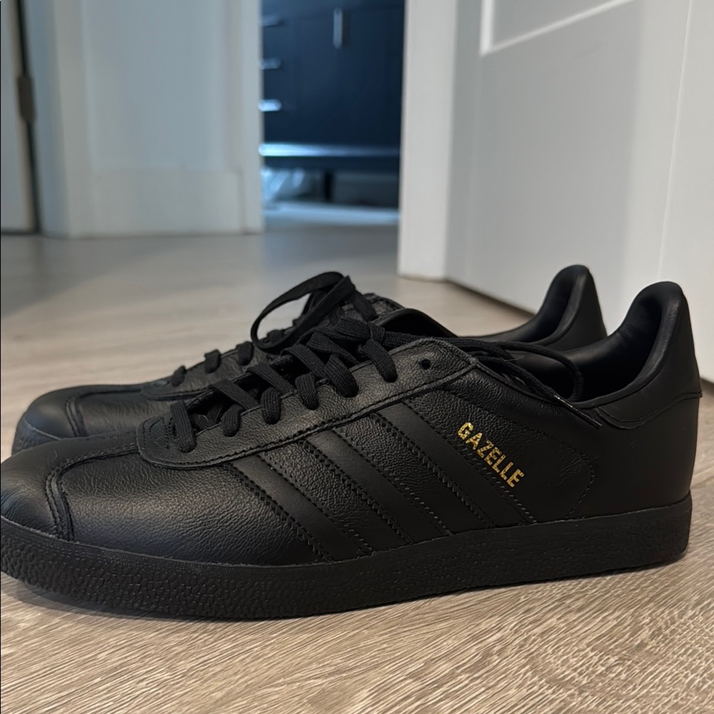 Adidas Gazelle Black and Gold Shoes